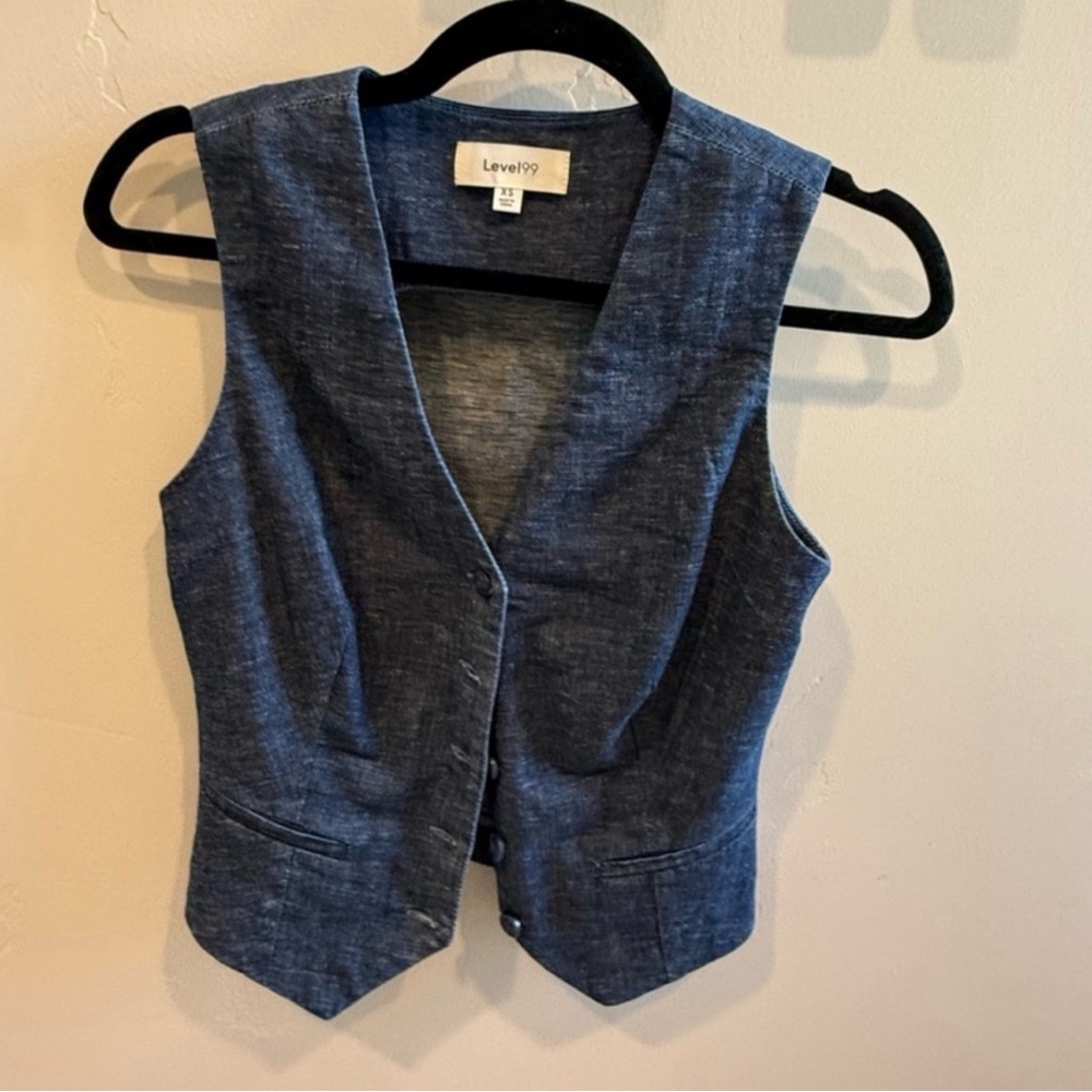 Level 99 Indigo Denim Top